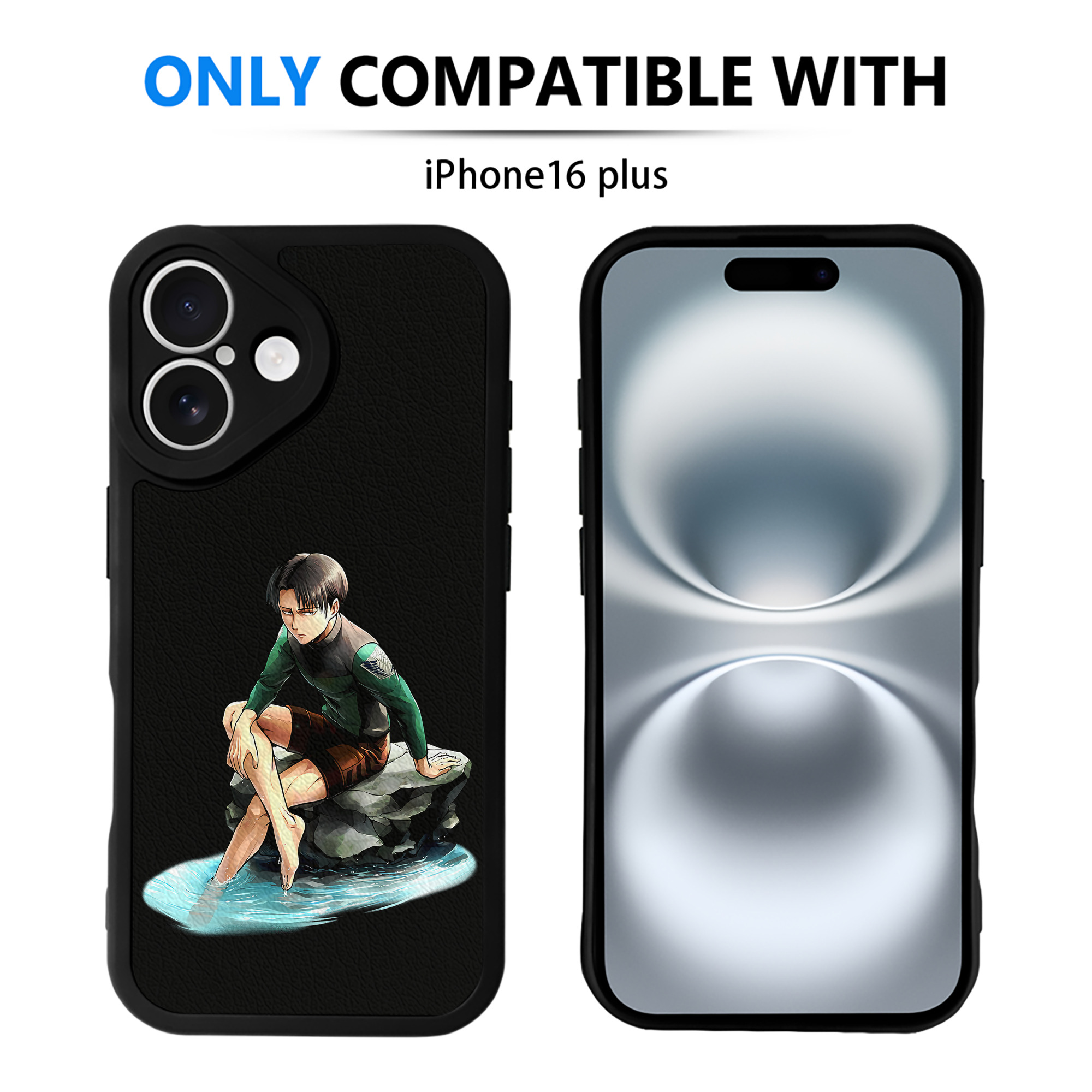 （画像用） 進撃の巨人 リヴァイ·アッカーマン Attack on Titan Levi Ackerman 【iPhone 16シリーズ対応】シリコンスマホケース（レザー調） 材質：シリコン
